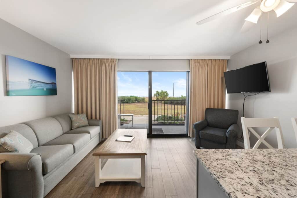 living area in suite