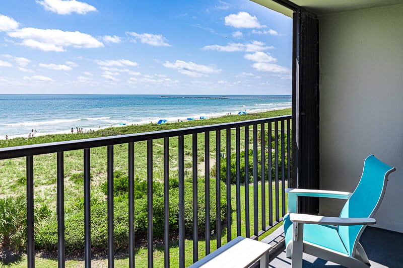 view of beach from balcony