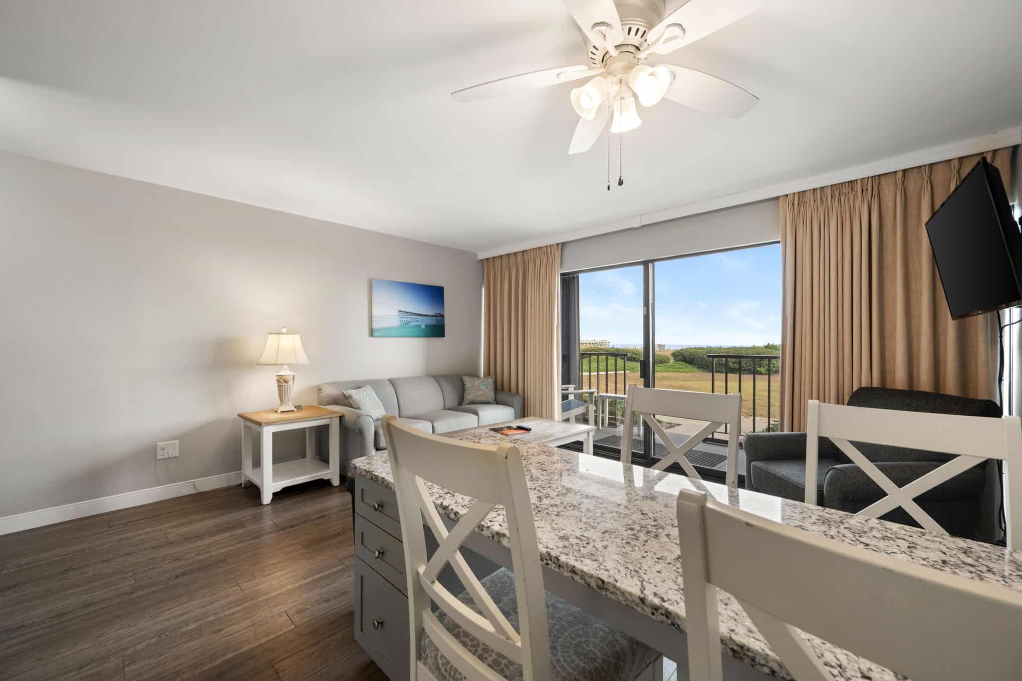 Surf Suites Kitchen and living room